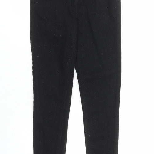 New Look Womens Black Cotton Skinny Jeans Size 6 L27 in Regular Zip - Pockets Short Leg