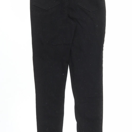 New Look Womens Black Cotton Skinny Jeans Size 6 L27 in Regular Zip - Pockets Short Leg