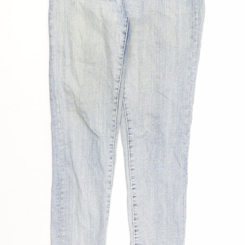Waredenim Womens Blue Cotton Skinny Jeans Size 10 L30 in Regular Zip - Pockets
