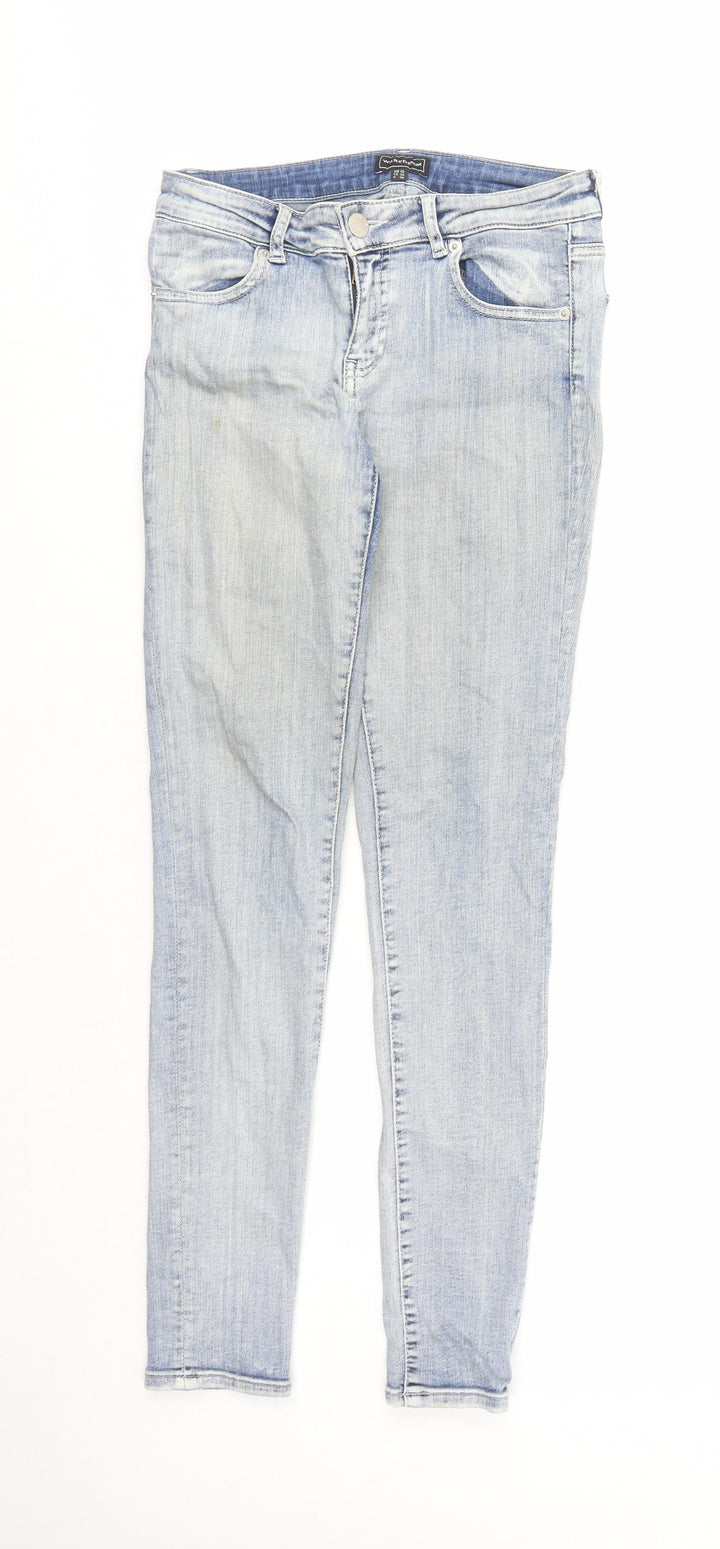 Waredenim Womens Blue Cotton Skinny Jeans Size 10 L30 in Regular Zip - Pockets
