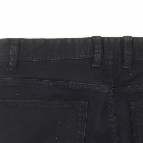 NEXT Mens Black Cotton Biker Shorts Size 32 in L12 in Regular Zip - Skinny Fit