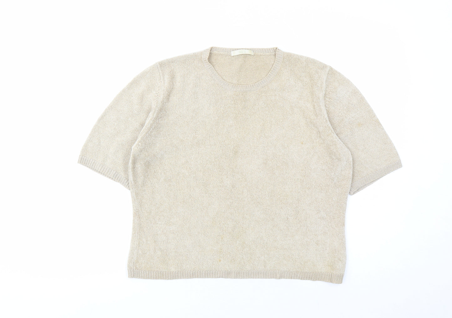 Marks and Spencer Womens Brown Round Neck Viscose Pullover Jumper Size 14