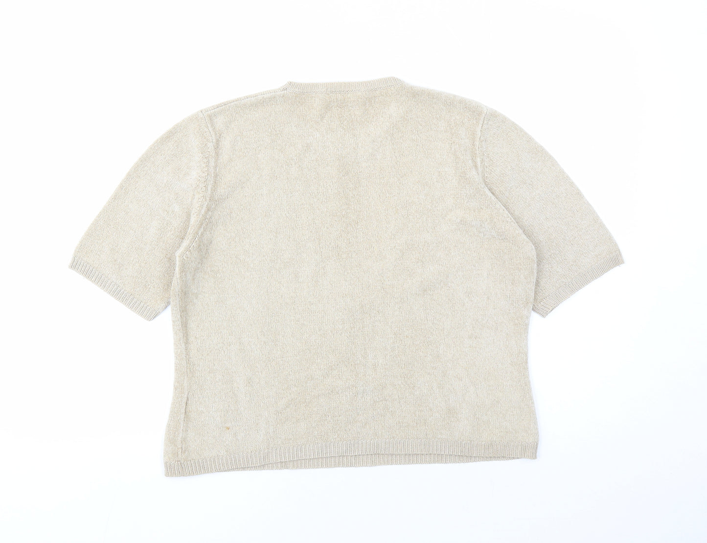 Marks and Spencer Womens Brown Round Neck Viscose Pullover Jumper Size 14
