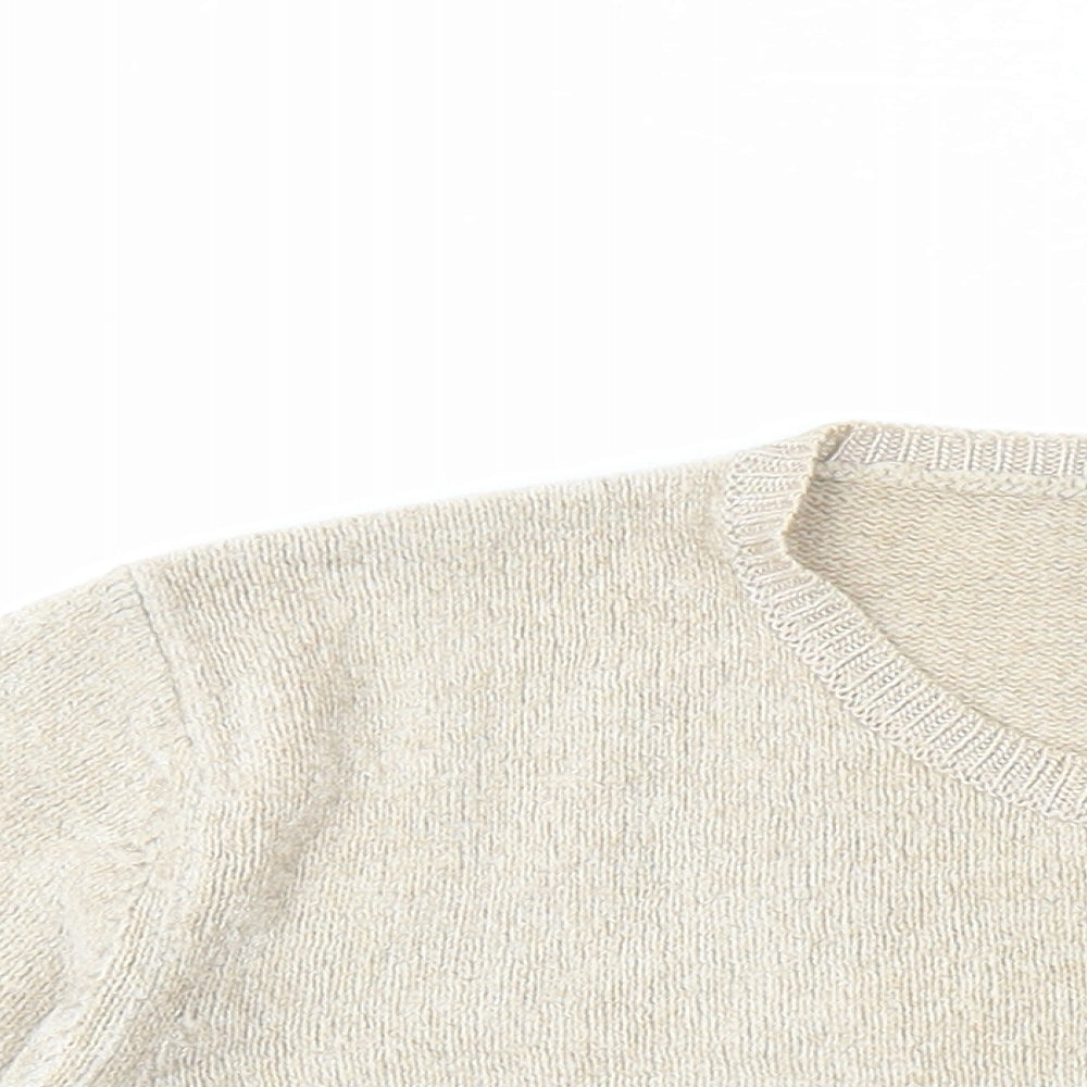 Marks and Spencer Womens Brown Round Neck Viscose Pullover Jumper Size 14
