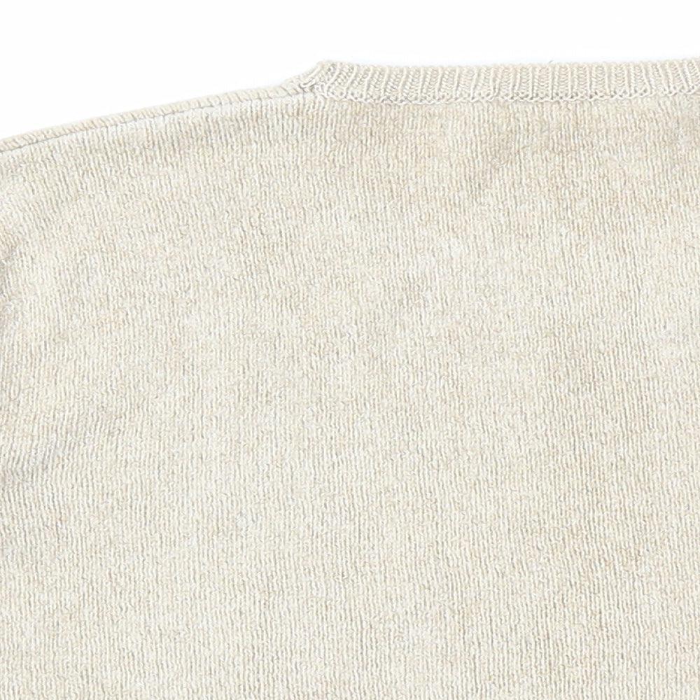 Marks and Spencer Womens Brown Round Neck Viscose Pullover Jumper Size 14