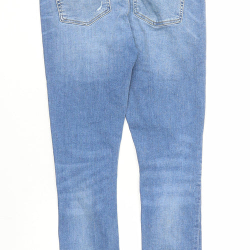River Island Mens Blue Cotton Skinny Jeans Size 28 in L32 in Regular Zip - Pockets