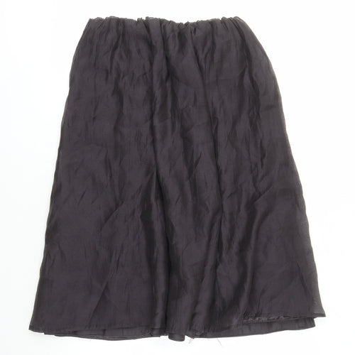 Jacques Vert Womens Brown Floral Polyester Swing Skirt Size 30 in Zip - Elasticated Waist