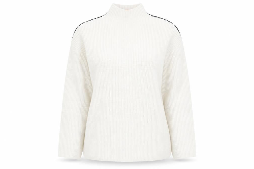Marks & Spencer Womens Beige High Neck Polyester Pullover Jumper Size L