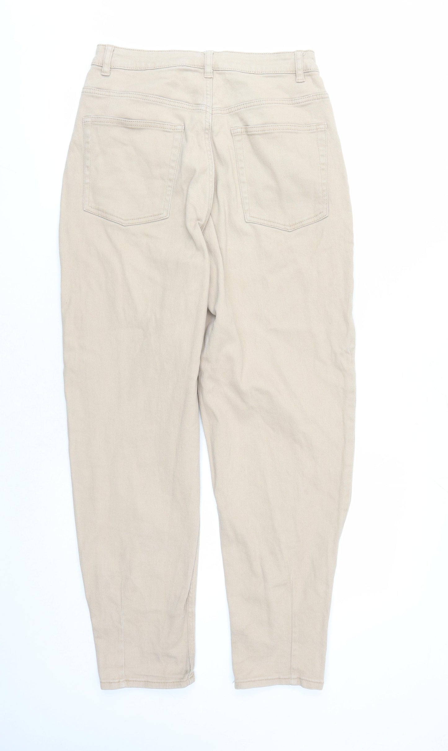 Divided by H&M Womens Beige Cotton Tapered Jeans Size 12 L27 in Regular Zip - Pockets