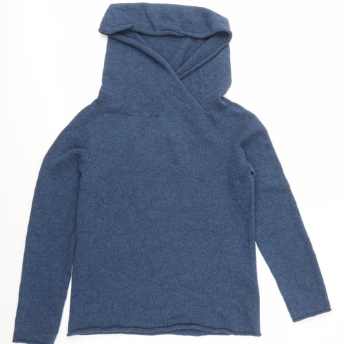 Celtic & Co Womens Blue Wool Pullover Hoodie Size M Pullover
