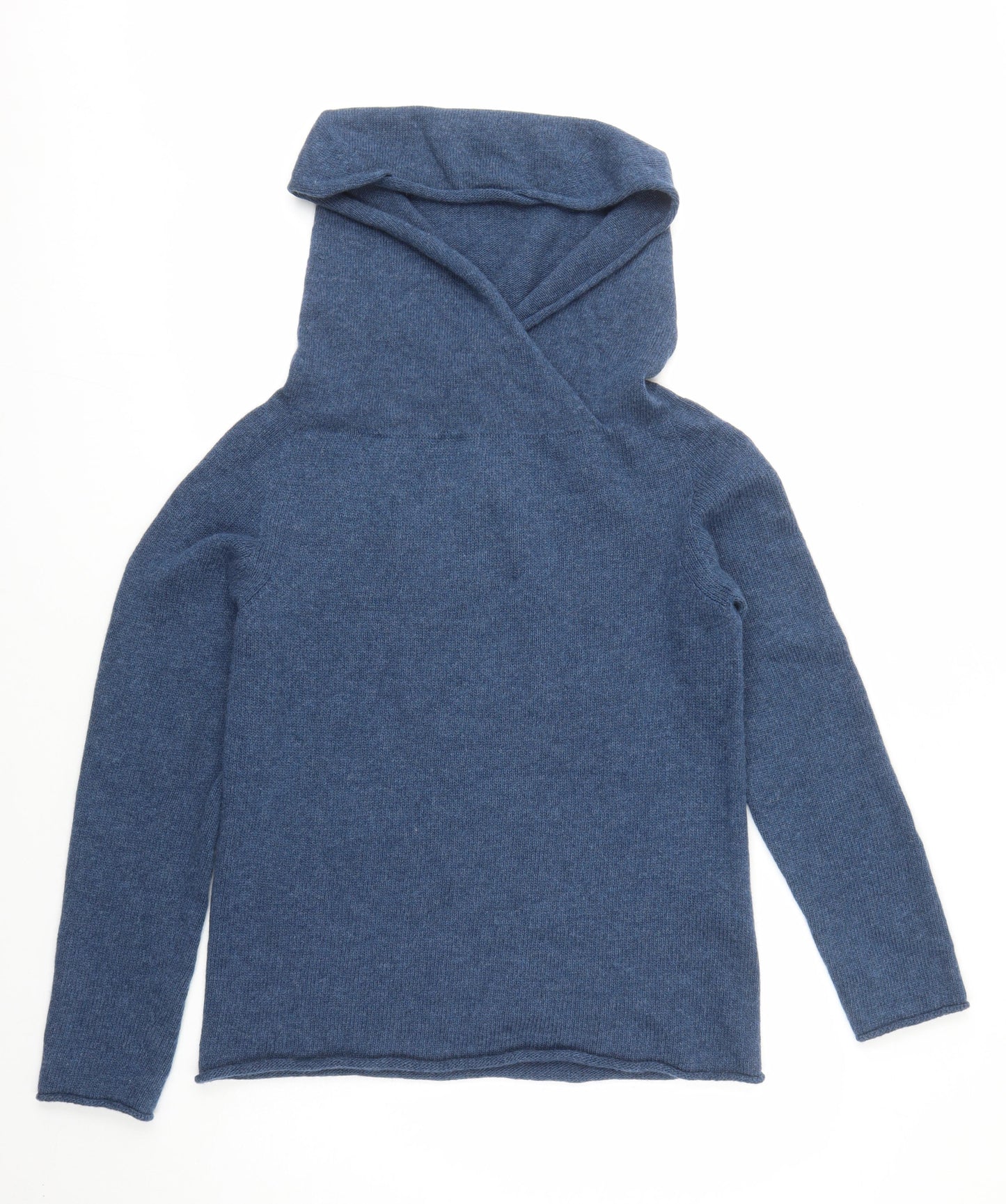 Celtic & Co Womens Blue Wool Pullover Hoodie Size M Pullover