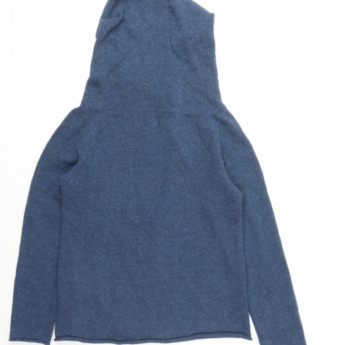 Celtic & Co Womens Blue Wool Pullover Hoodie Size M Pullover
