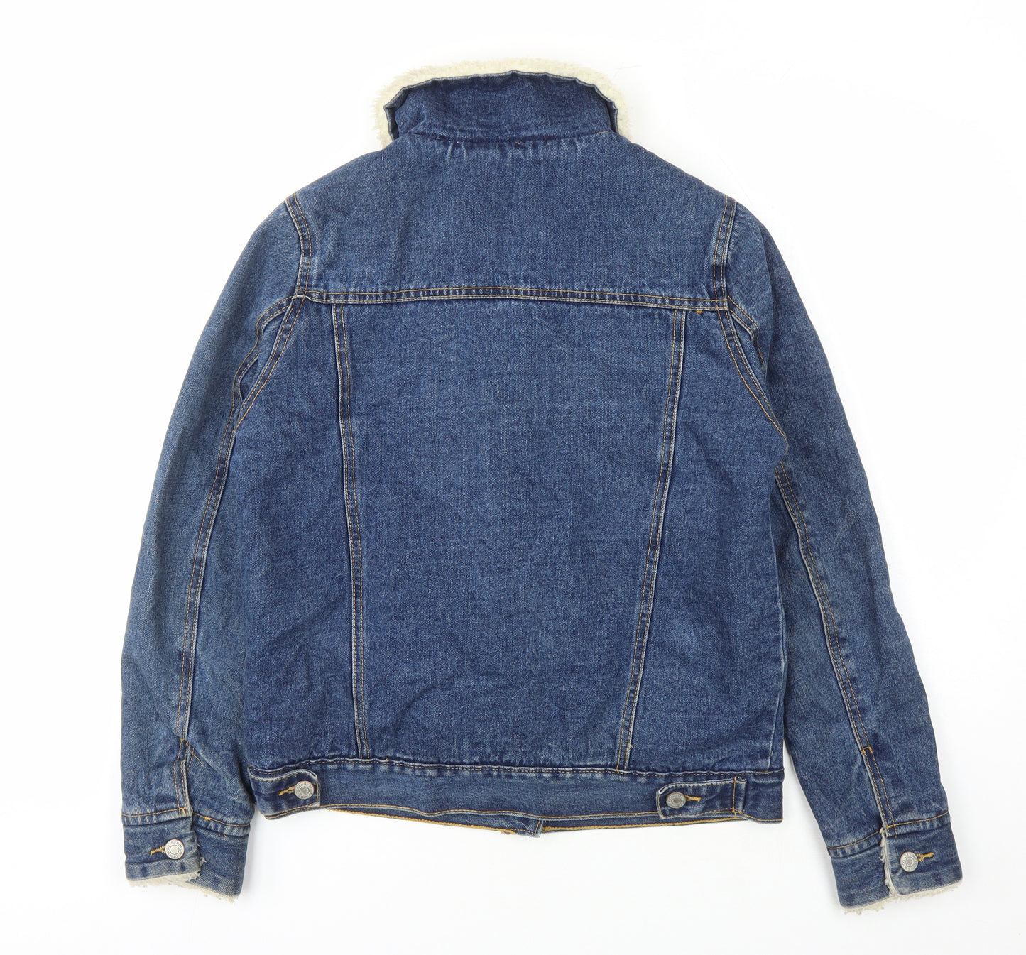 Denim & Co. Womens Blue Jacket Size 8 Button