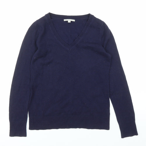 Gap Womens Blue V-Neck Nylon Pullover Jumper Size S