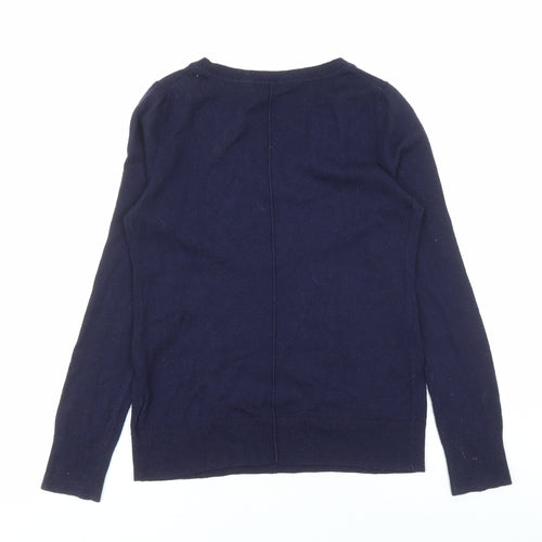 Gap Womens Blue V-Neck Nylon Pullover Jumper Size S