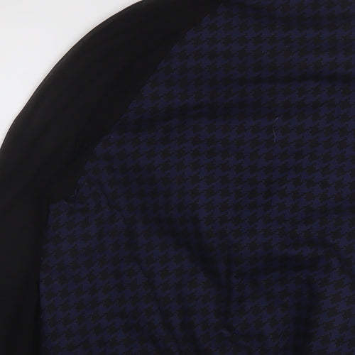 H&M Womens Black Geometric Bomber Jacket Jacket Size 6 Zip - Chiffon sleeves