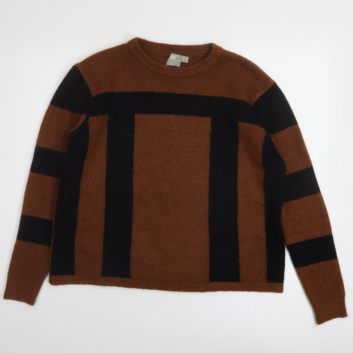 ASOS Womens Brown Crew Neck Acrylic Pullover Jumper Size 10