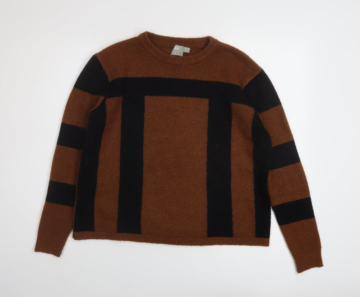 ASOS Womens Brown Crew Neck Acrylic Pullover Jumper Size 10
