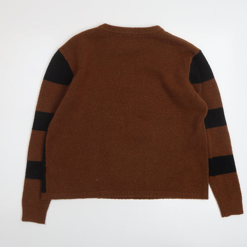 ASOS Womens Brown Crew Neck Acrylic Pullover Jumper Size 10