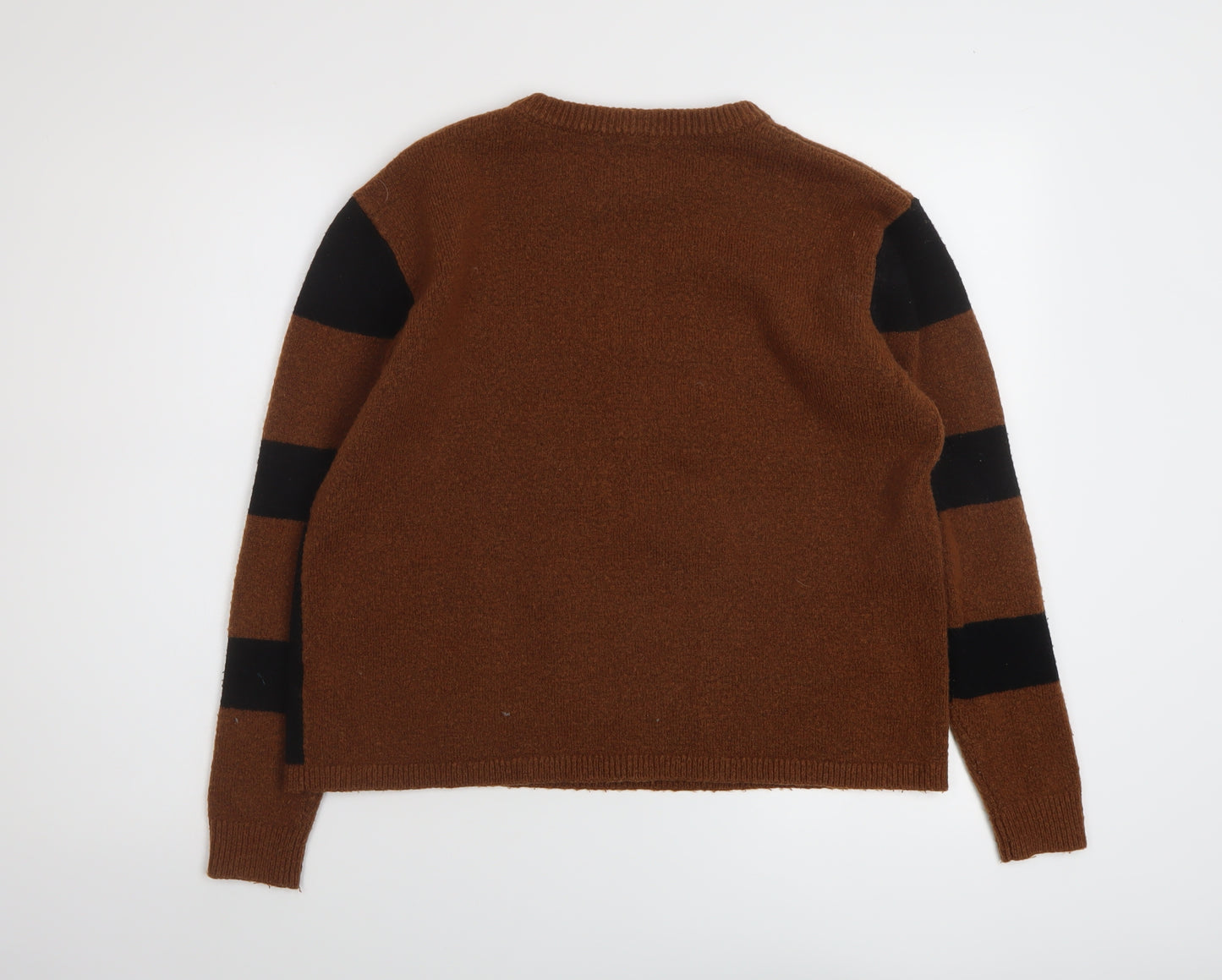 ASOS Womens Brown Crew Neck Acrylic Pullover Jumper Size 10