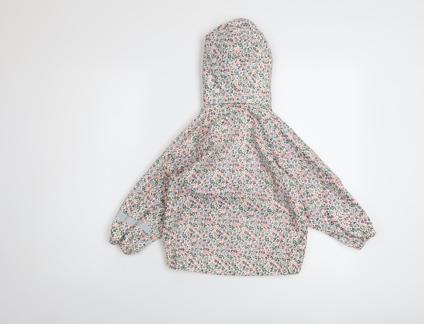 H&M Girls Multicoloured Floral Rain Coat Coat Size 3-4 Years Snap