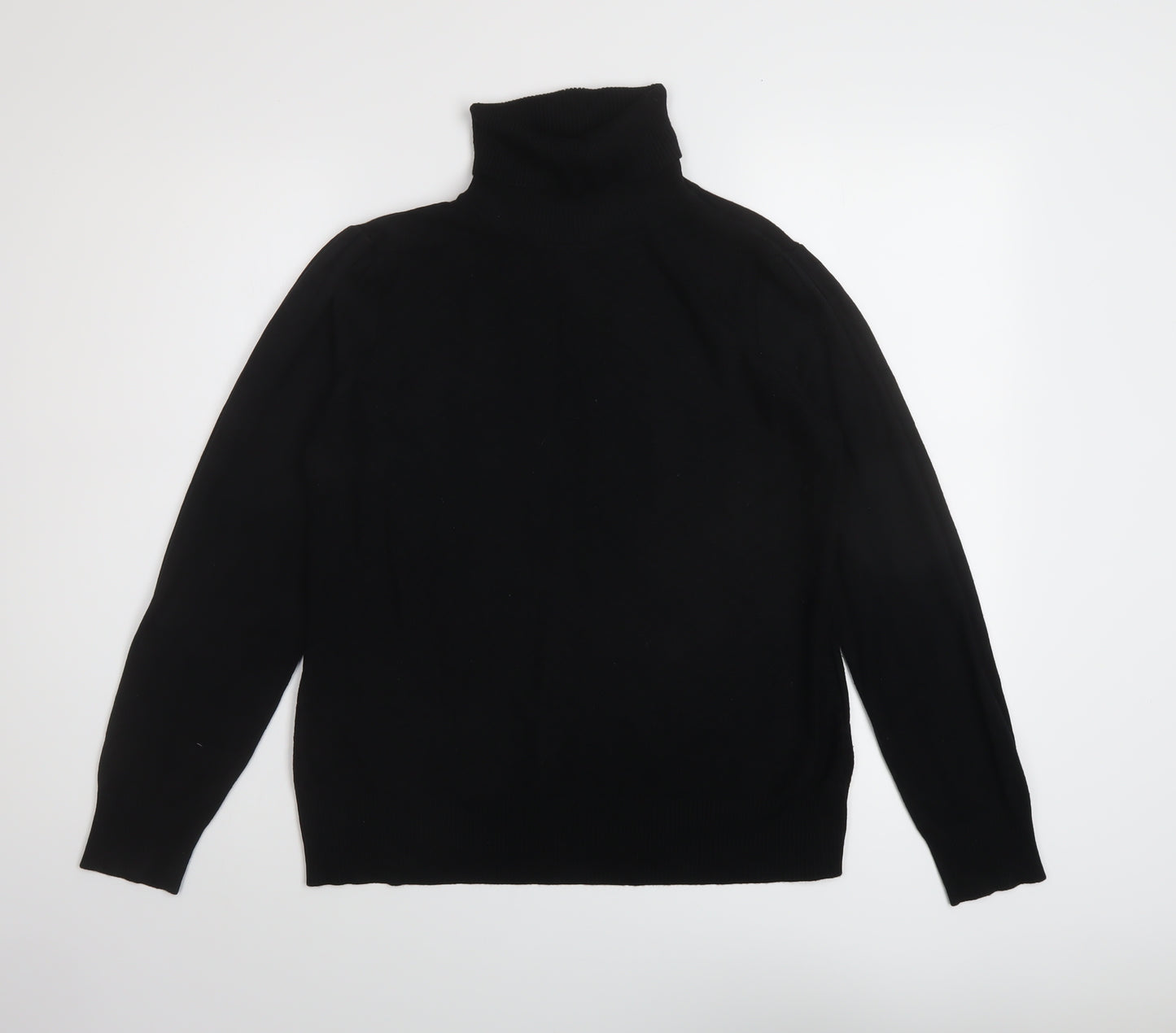 Madison Womens Black Roll Neck Acrylic Pullover Jumper Size M