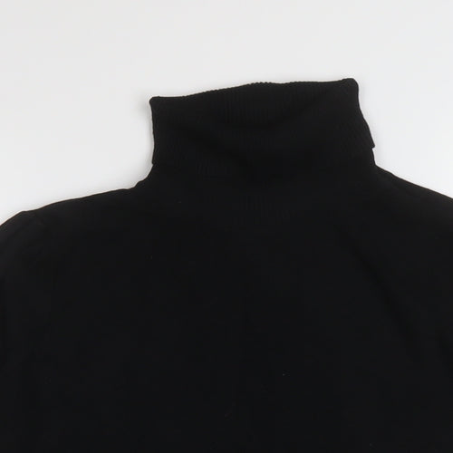 Madison Womens Black Roll Neck Acrylic Pullover Jumper Size M