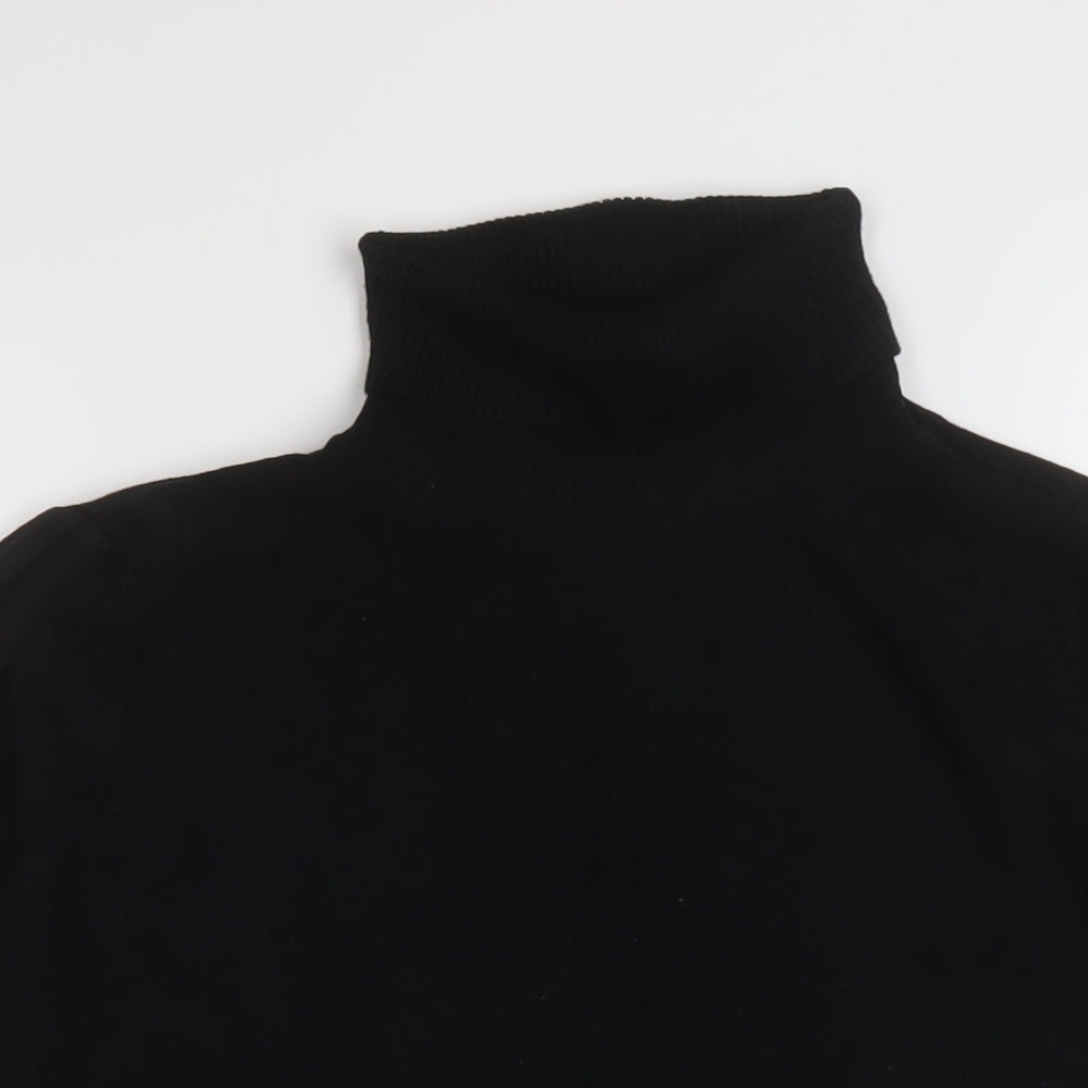 Madison Womens Black Roll Neck Acrylic Pullover Jumper Size M