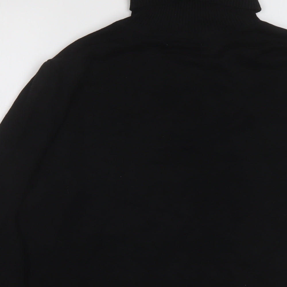 Madison Womens Black Roll Neck Acrylic Pullover Jumper Size M