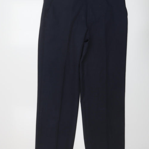 Marks and Spencer Mens Blue Polyester Trousers Size 32 in L29 in Regular Button