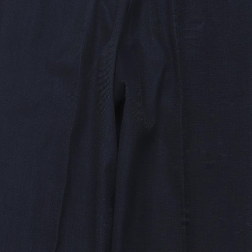 Marks and Spencer Mens Blue Polyester Trousers Size 32 in L29 in Regular Button