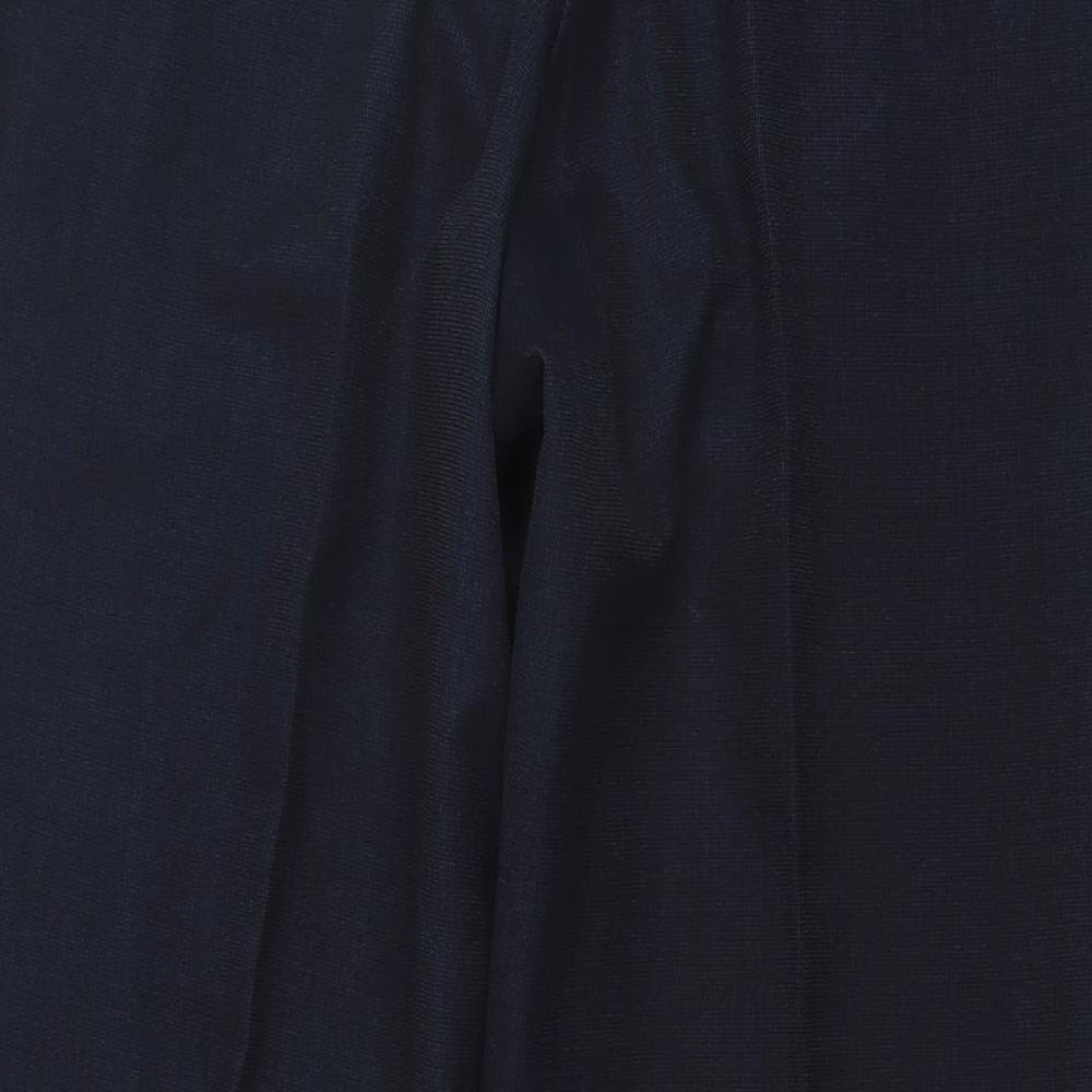 Marks and Spencer Mens Blue Polyester Trousers Size 32 in L29 in Regular Button