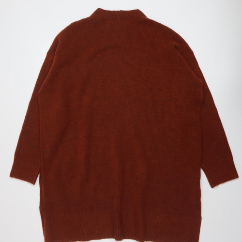 NEXT Womens Red Mock Neck Acrylic Tunic Jumper Size L