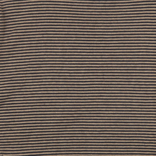 Autograph Womens Brown Mock Neck Striped Viscose Pullover Jumper Size 10