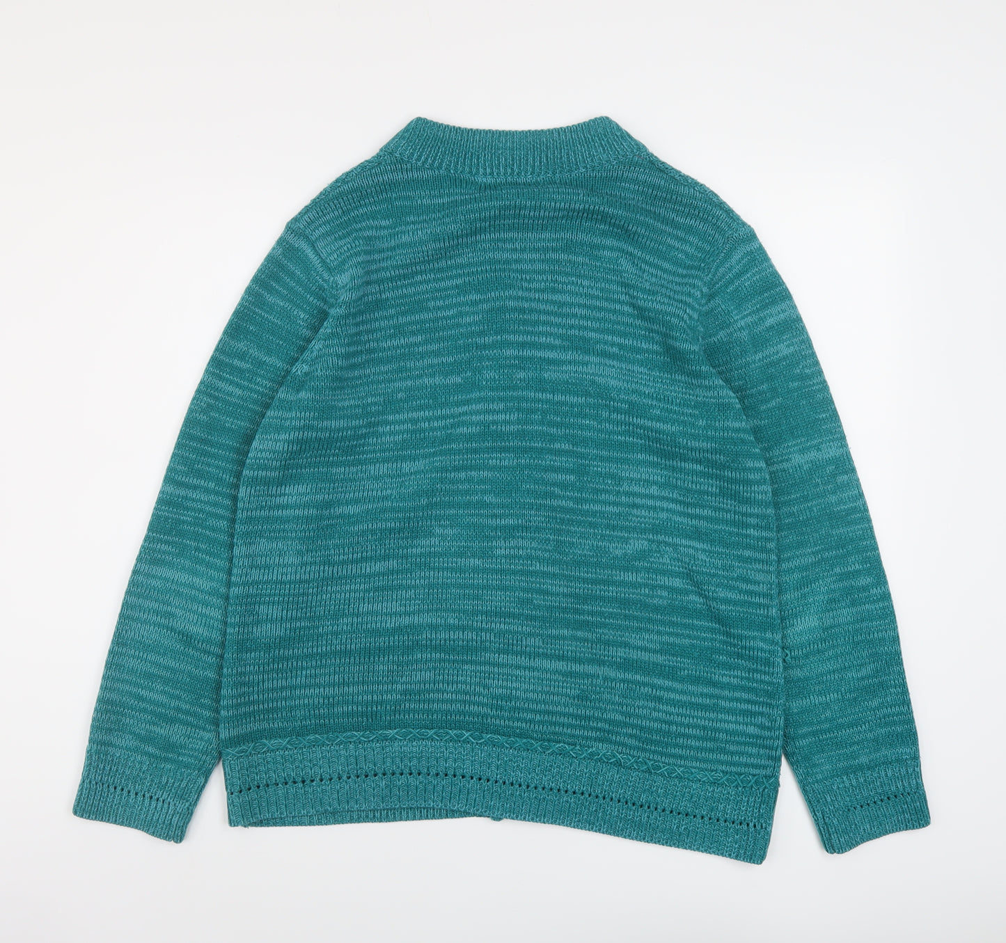 Bonmarché Womens Blue Round Neck Acrylic Cardigan Jumper Size S