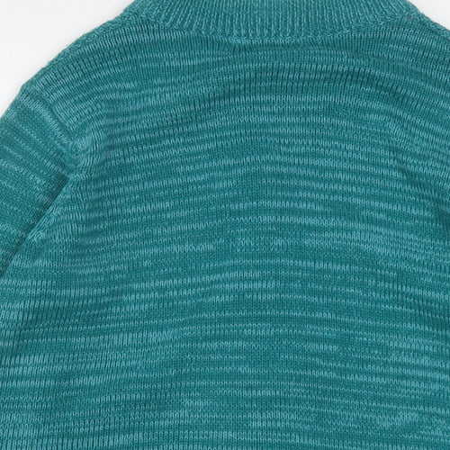 Bonmarché Womens Blue Round Neck Acrylic Cardigan Jumper Size S