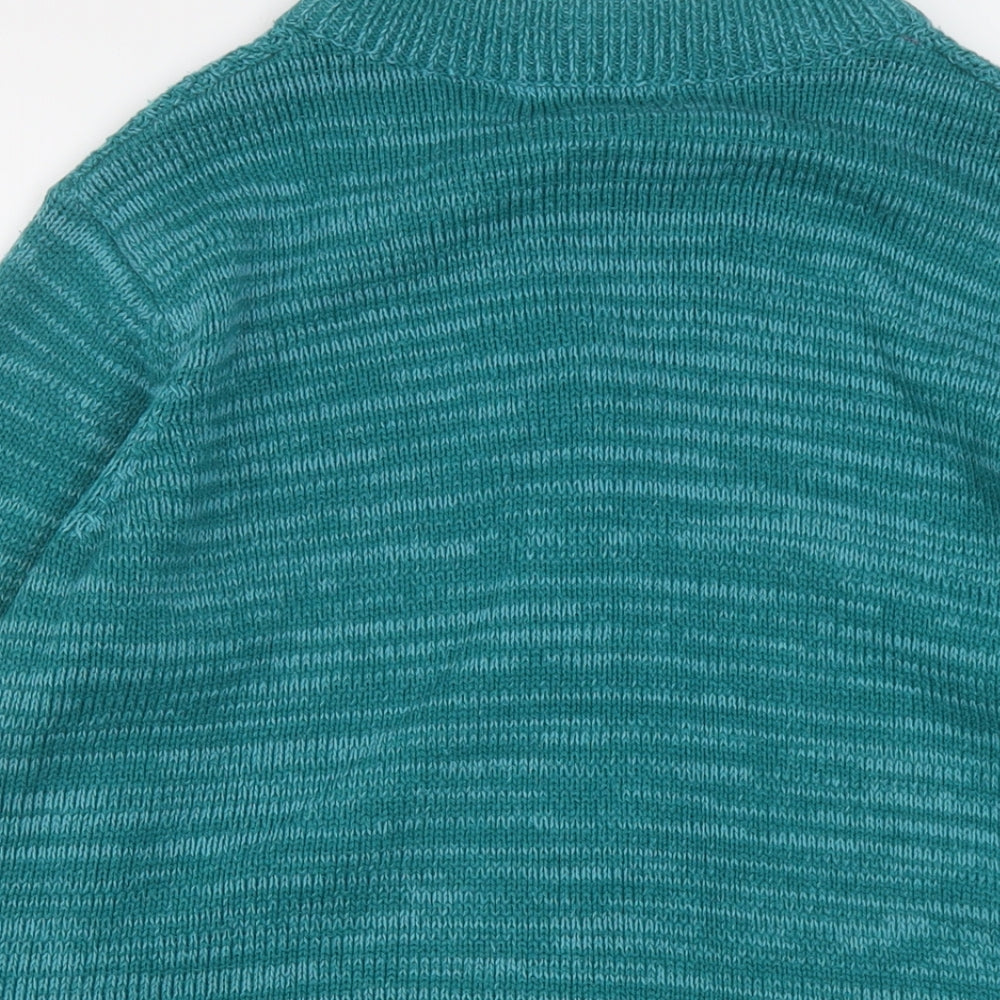 Bonmarché Womens Blue Round Neck Acrylic Cardigan Jumper Size S