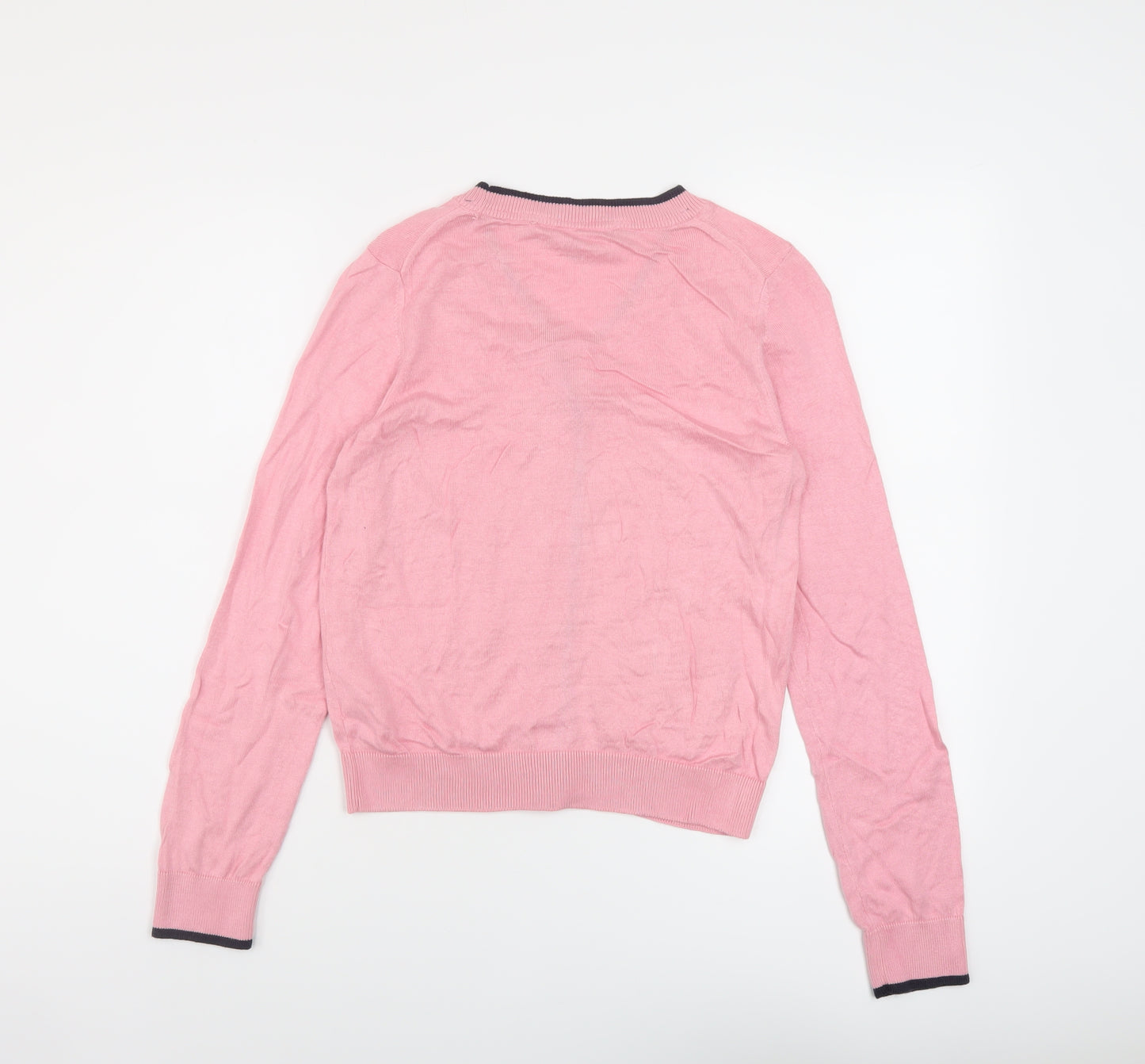 Crew Clothing Womens Pink V-Neck Viscose Cardigan Jumper Size 8