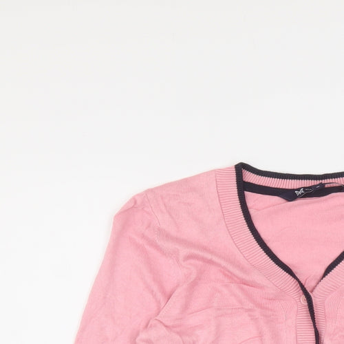 Crew Clothing Womens Pink V-Neck Viscose Cardigan Jumper Size 8