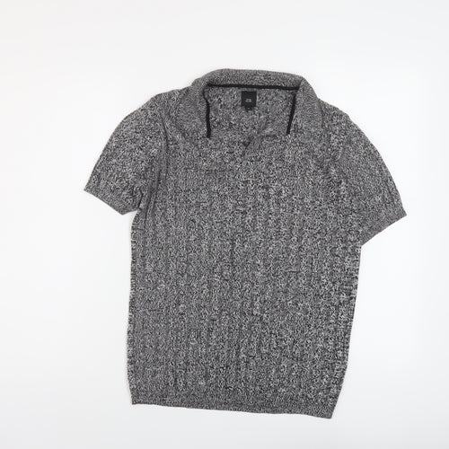 River Island Womens Grey Collared Viscose Pullover Jumper Size M