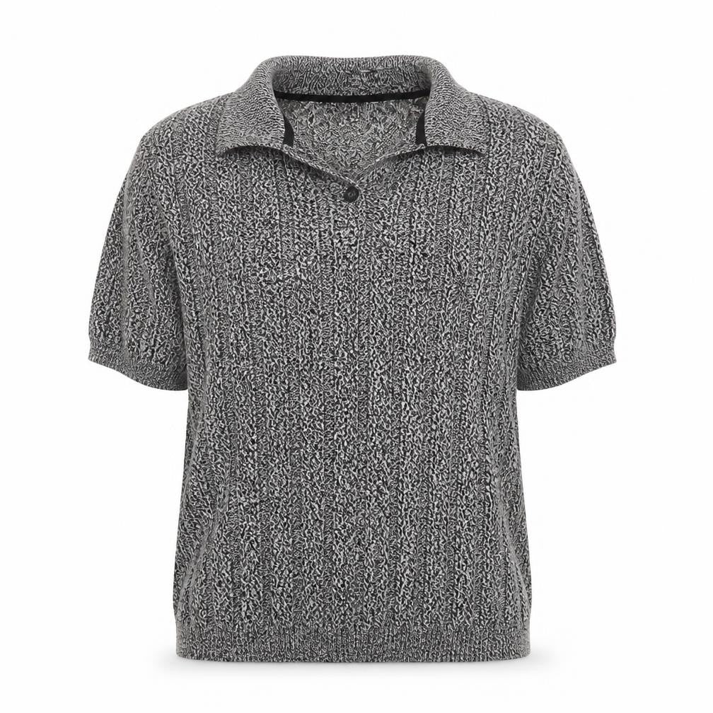Front view of River Island women’s grey collared viscose jumper, size M