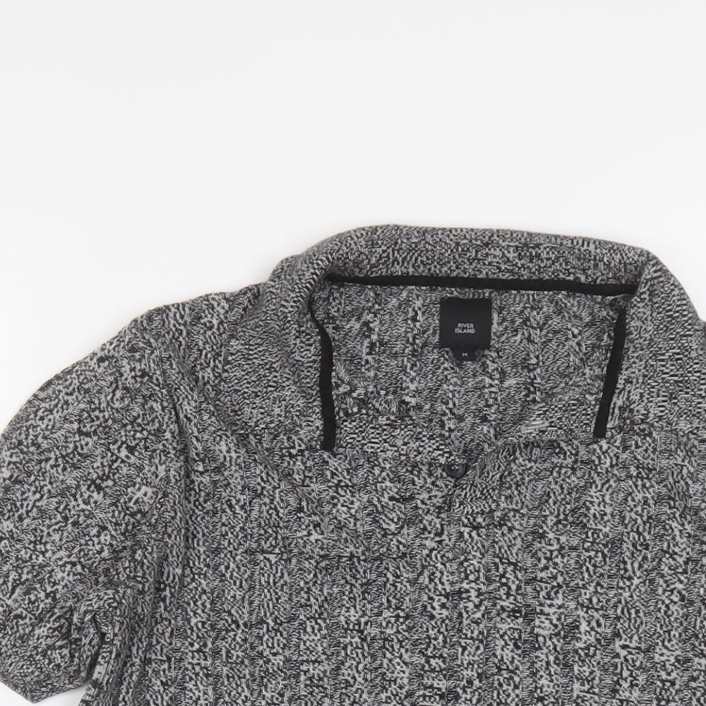 River Island Womens Grey Collared Viscose Pullover Jumper Size M