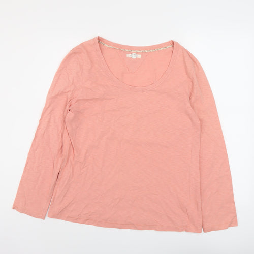 White Stuff Womens Pink Cotton Basic T-Shirt Size 14 Round Neck