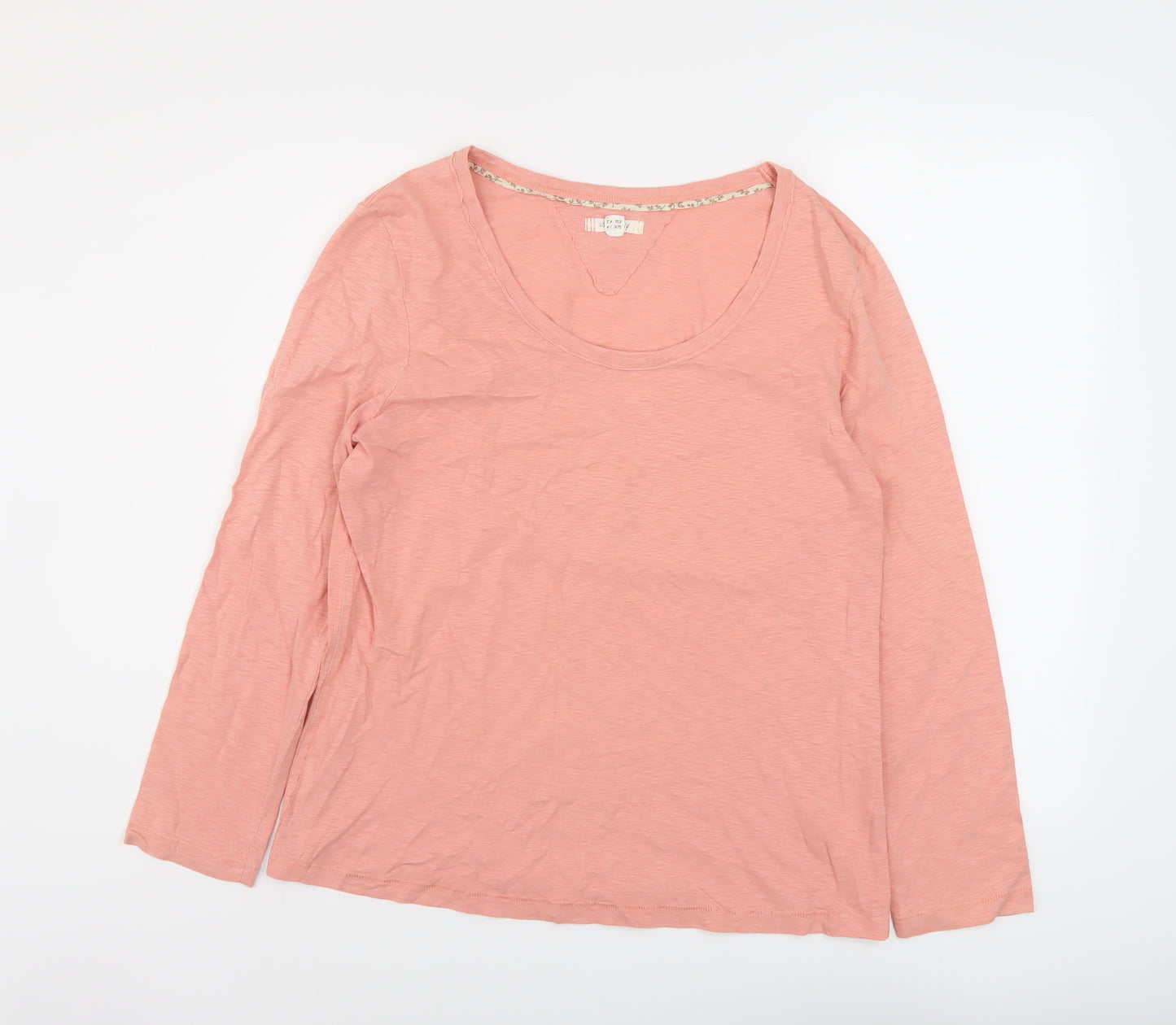 White Stuff Womens Pink Cotton Basic T-Shirt Size 14 Round Neck