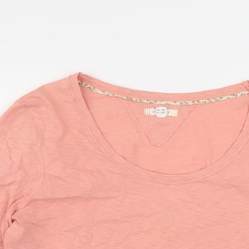 White Stuff Womens Pink Cotton Basic T-Shirt Size 14 Round Neck