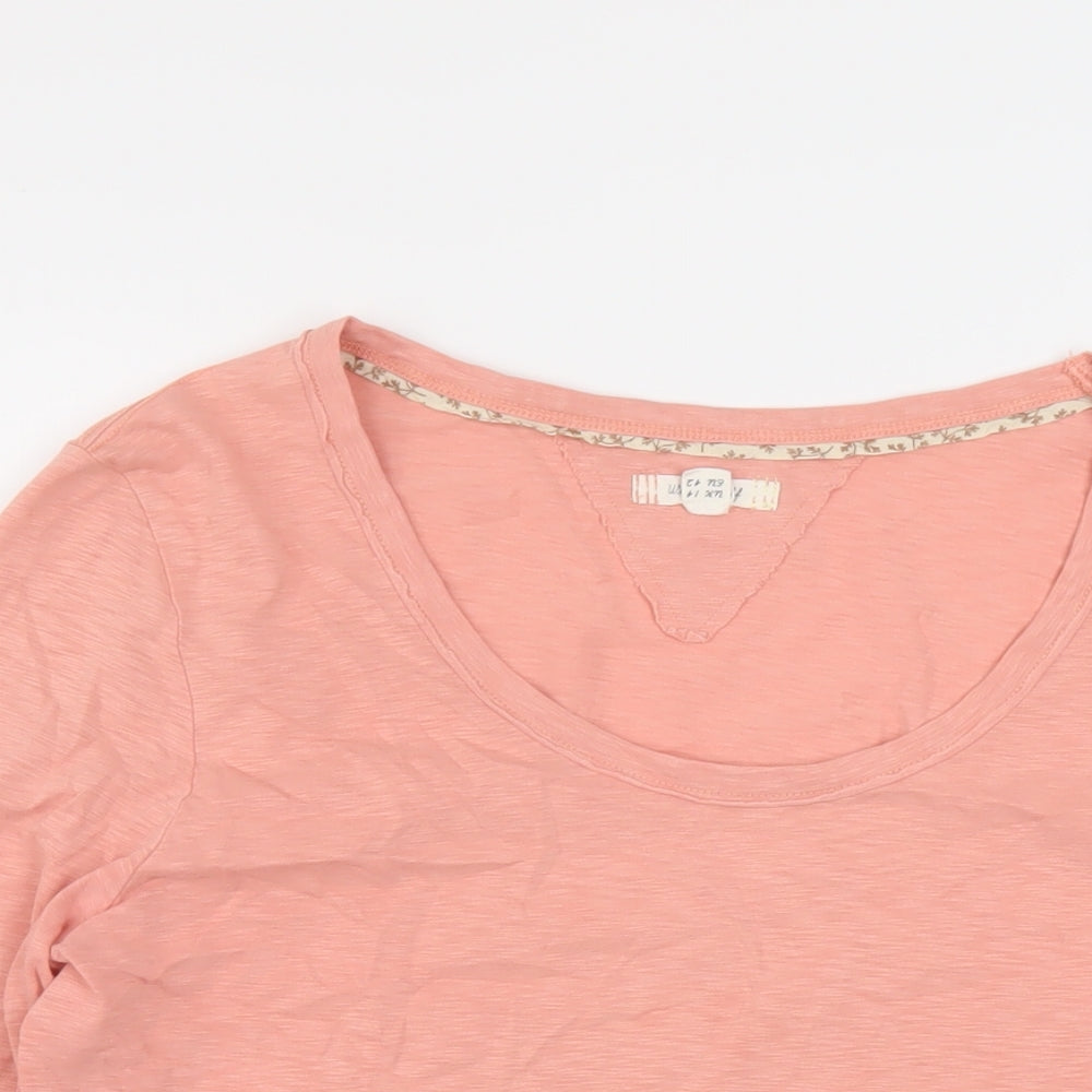 White Stuff Womens Pink Cotton Basic T-Shirt Size 14 Round Neck