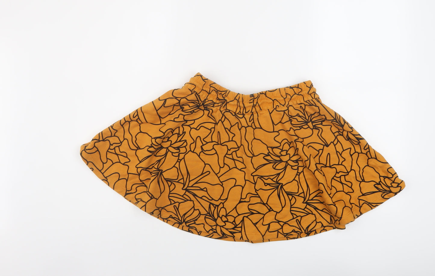 adidas Womens Orange Geometric Cotton Skater Skirt Size 8 Drawstring