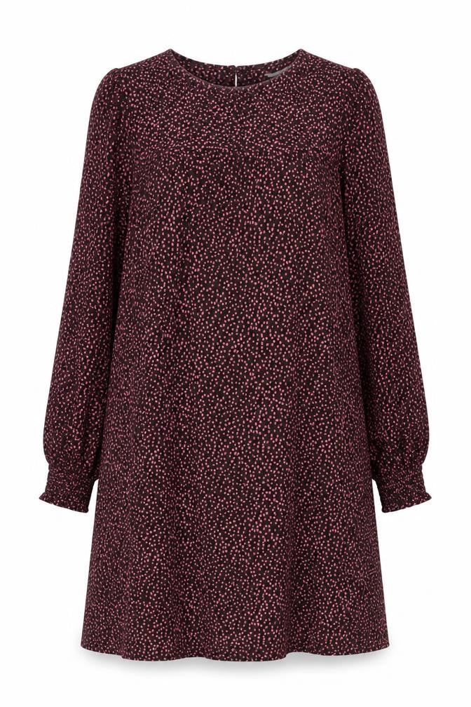Front view of Next women’s blue animal print viscose a-line, size UK 10, round neck pullover