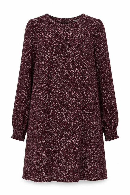 Front view of Next women’s blue animal print viscose a-line, size UK 10, round neck pullover
