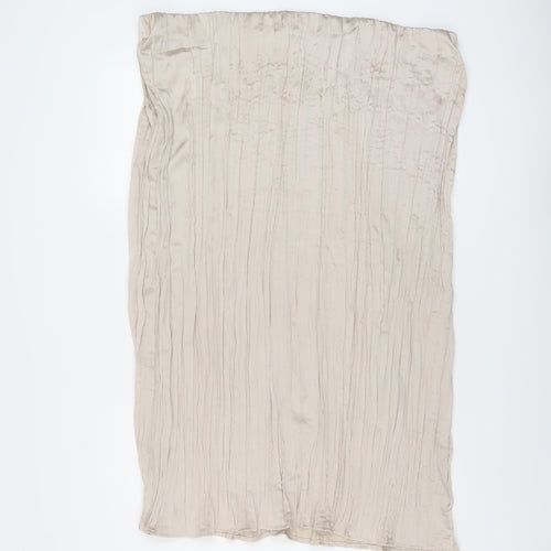 H&M Womens Beige Polyester Pleated Skirt Size 2XL